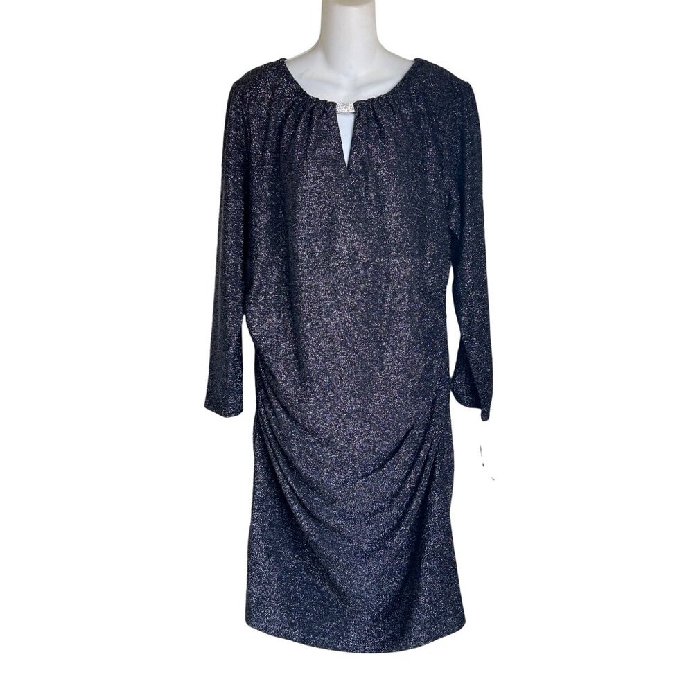 NEW Marina Womens Long-Sleeve Sequin Cocktail Dress Size L Elegant Evening Wear